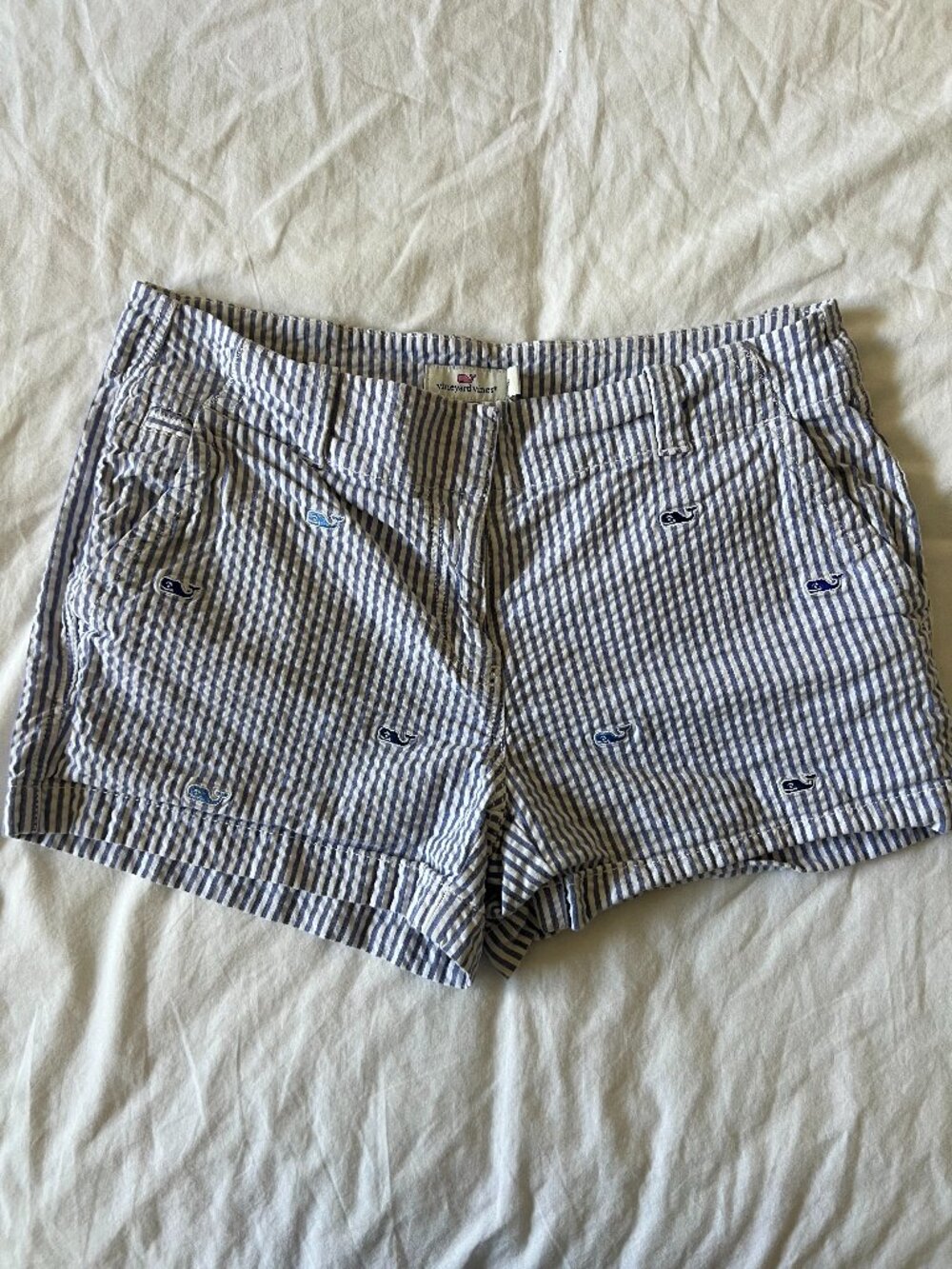 Vineyard Vines seersucker whale shorts